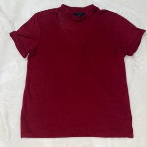 Sanctuary Red V-neck Choker tee/top
